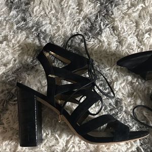 Sam Edelman black lace up heels
